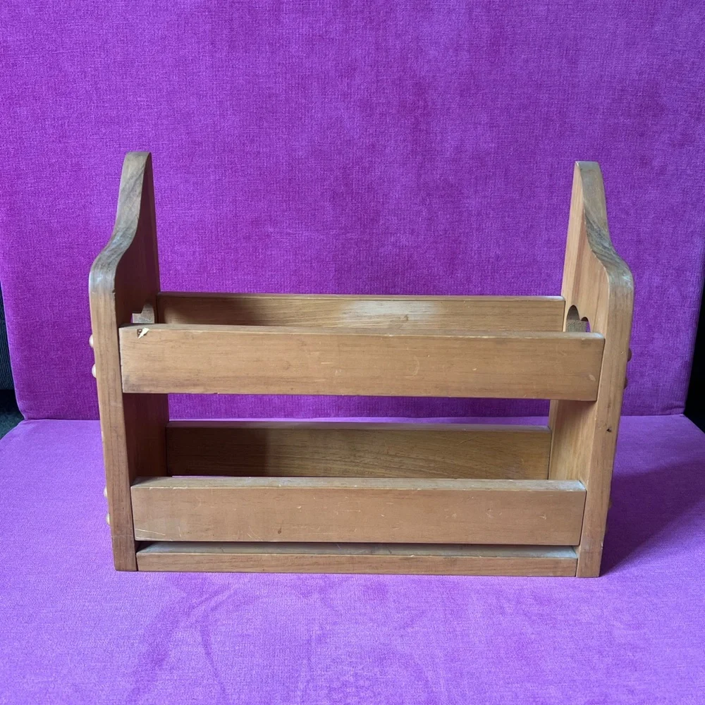 Vintage Heart Cutout Wooden Organizer